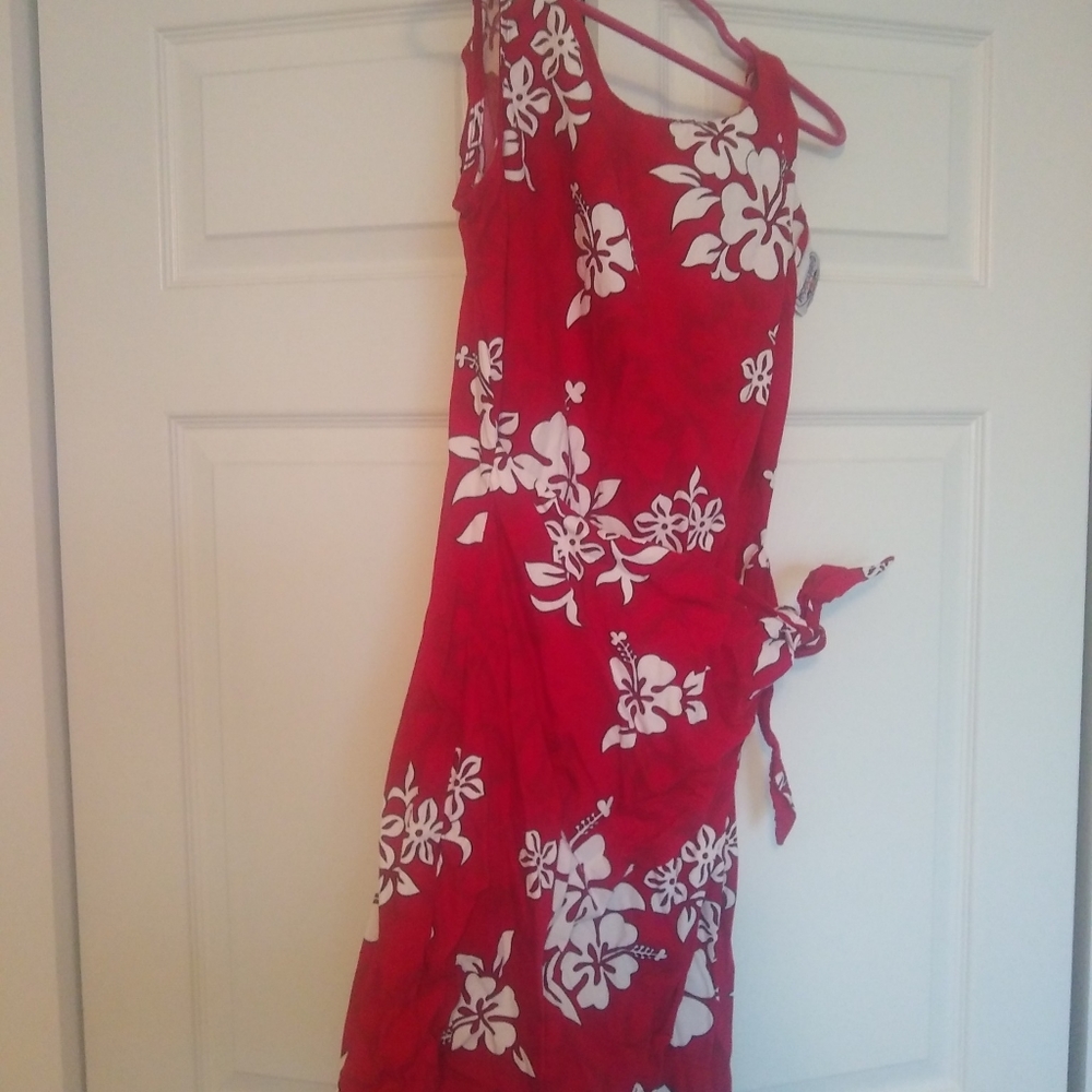 Red and White Hawaiian Inspired Dress